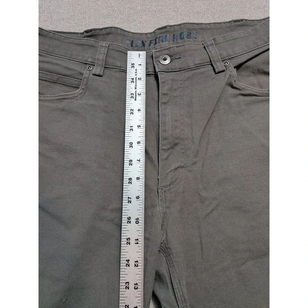 Duluth Trading Men's 38x30 Olive Green Flex Fire Hose Canvas Workwear Pants